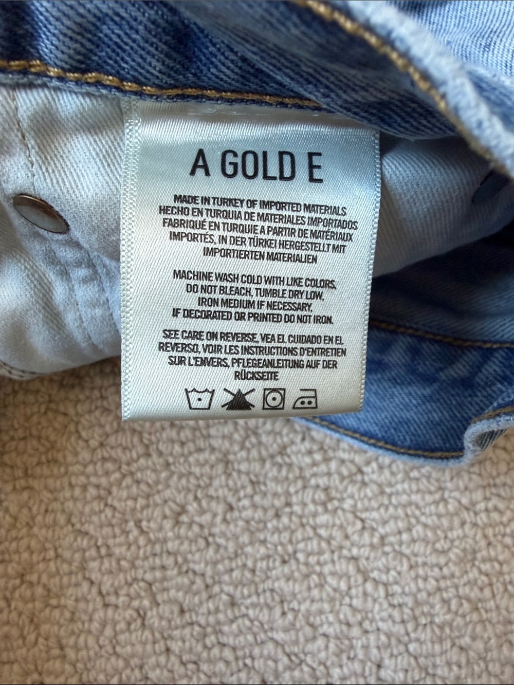 Agolde Light Blue Distressed Denim Cutoff Shorts - Picture 3 of 5